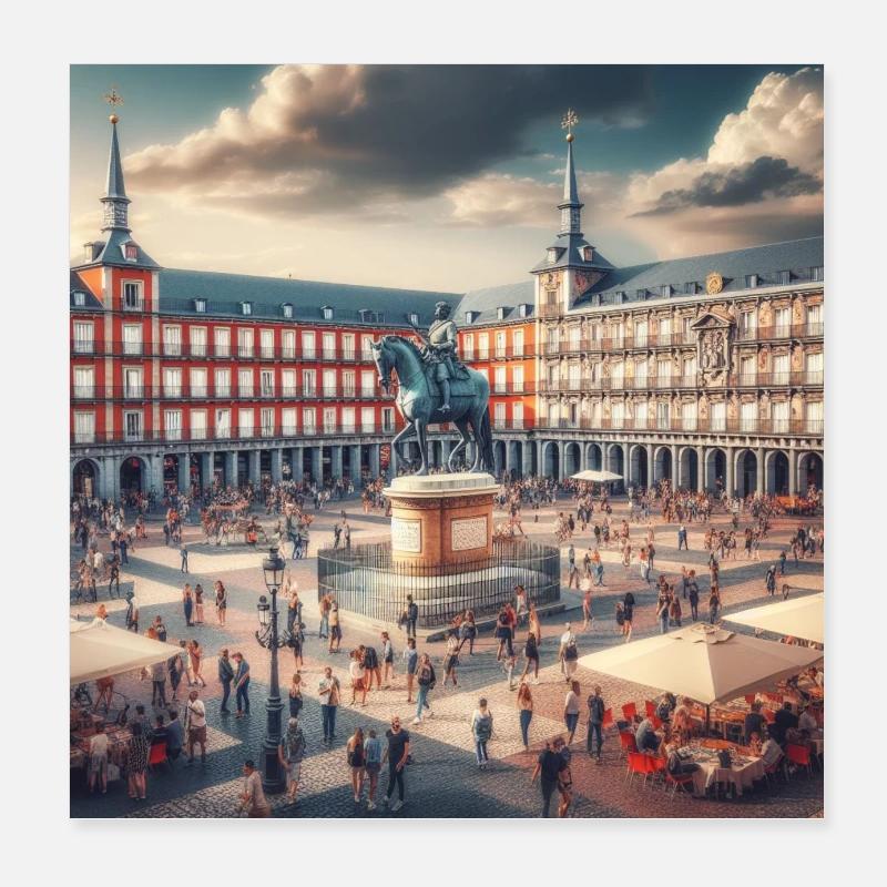 Plaza Mayor à Madrid Poster 20 x 20 cm