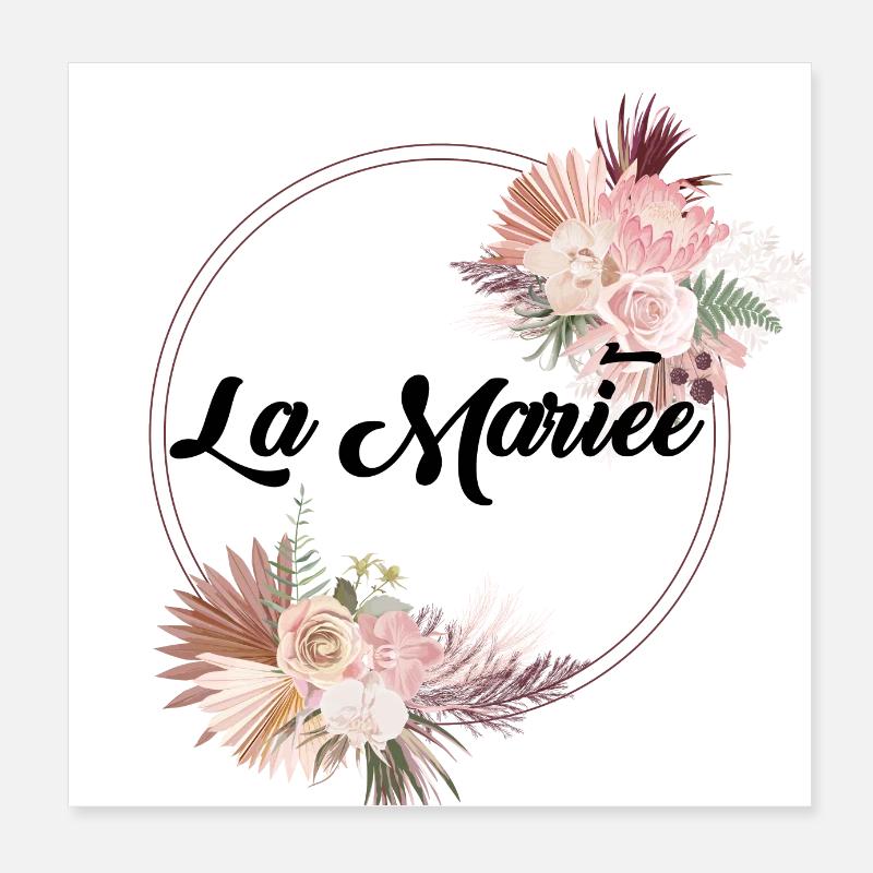 La mariée floral-idée cadeau Evjf Poster 20 x 20 cm