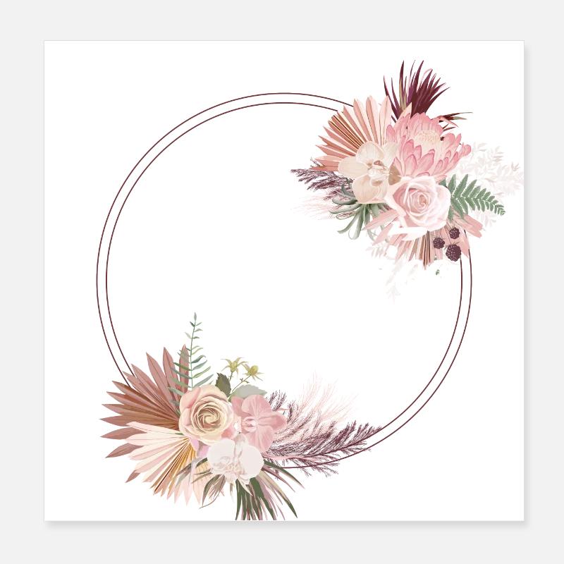 La mariée floral-idée cadeau Evjf Poster 20 x 20 cm