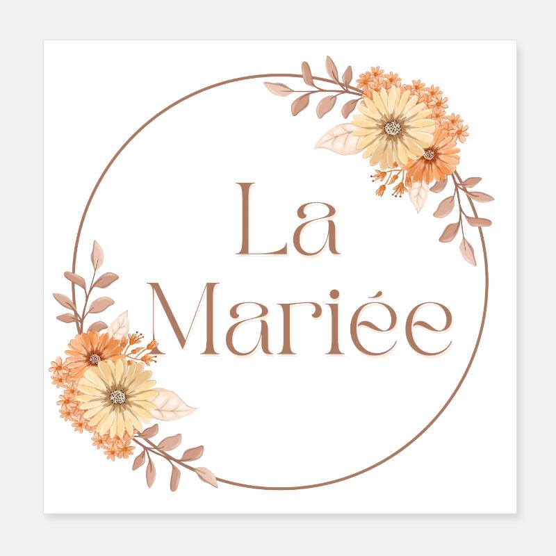 The Floral Bride - Bride Gift Idea Poster 8" x 8" (20x20 cm)