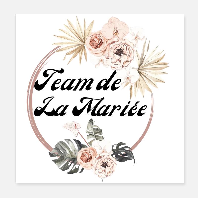 Tropical Floral Bridal Team - Bachelorette Party Gift Idea Poster 8" x 8" (20x20 cm)