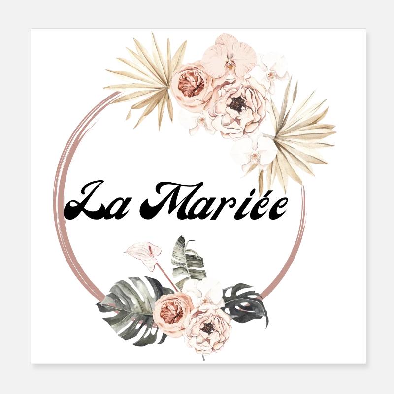 The Tropical Floral Bride - Bride Gift Idea Poster 8" x 8" (20x20 cm)