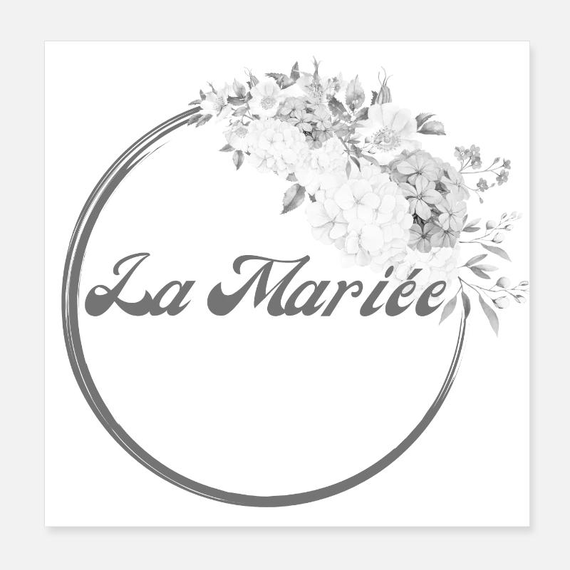 The White Floral Bride - Bride Gift Idea Poster 8" x 8" (20x20 cm)