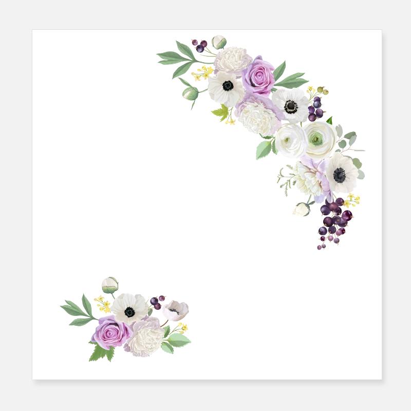 Team de La mariée floral violet-idée cadeau Evjf Poster 20 x 20 cm