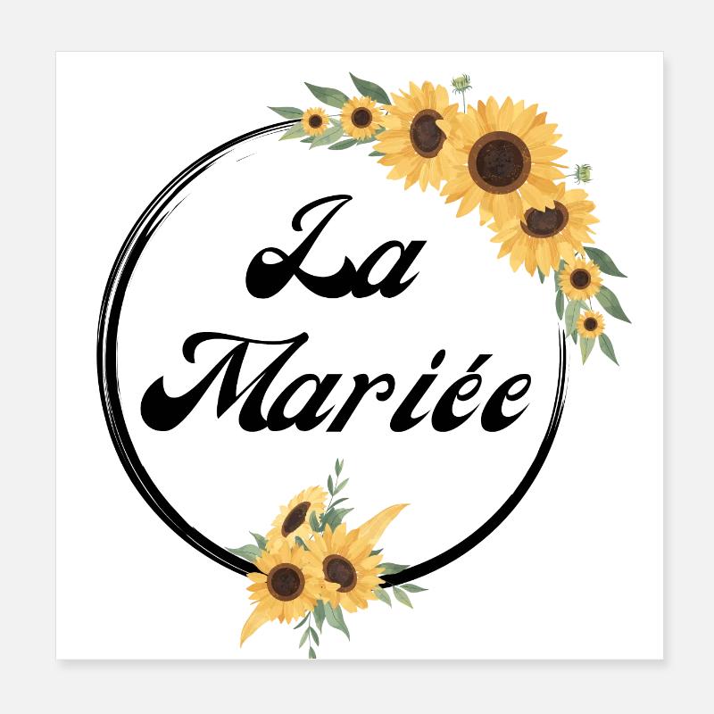 Die Sonnenblume Blumenbraut - Braut Geschenkidee Poster 20x20 cm