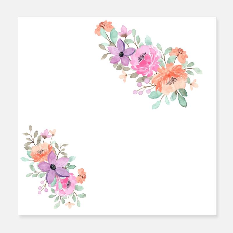 The Pink Floral Bride - Bride Gift Idea Poster 8" x 8" (20x20 cm)