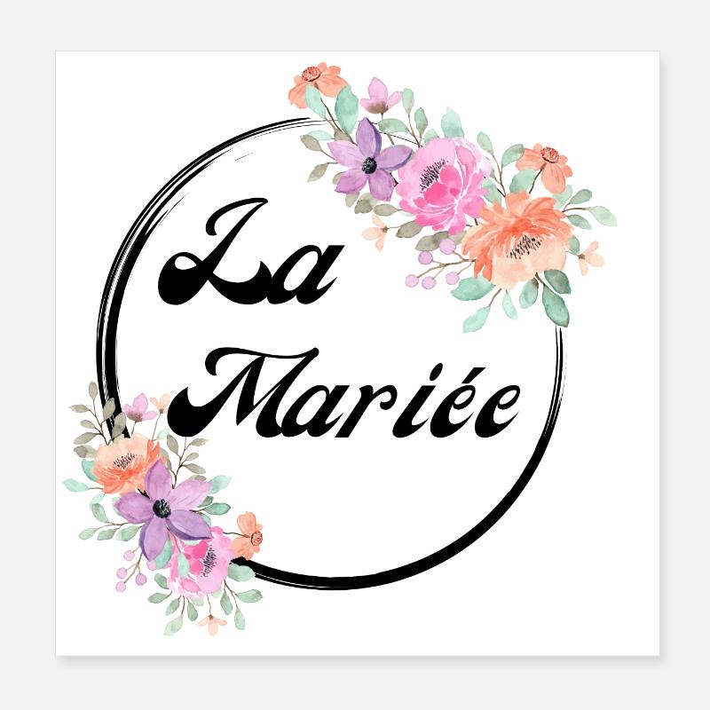 The Pink Floral Bride - Bride Gift Idea Poster 8" x 8" (20x20 cm)