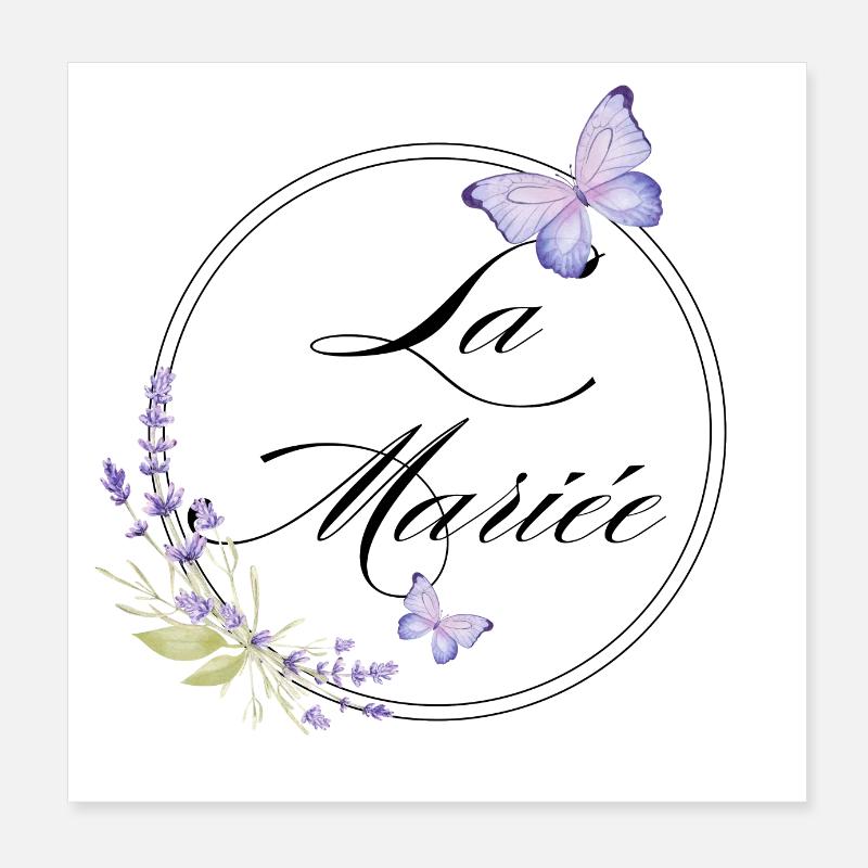 Der Braut-Schmetterling - Braut-Geschenkidee Poster 20x20 cm