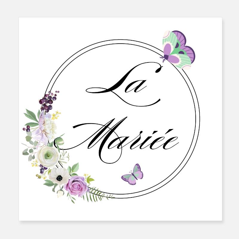 La mariée papillon -idée cadeau la mariée Poster 20 x 20 cm