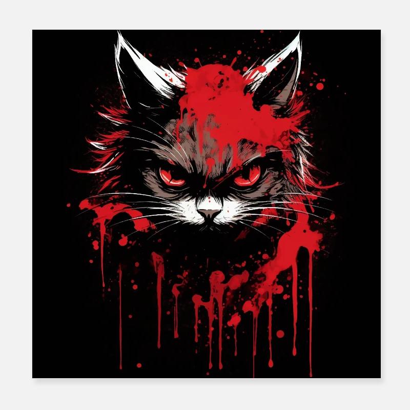 Katze hat schlechte Laune Poster 20x20 cm