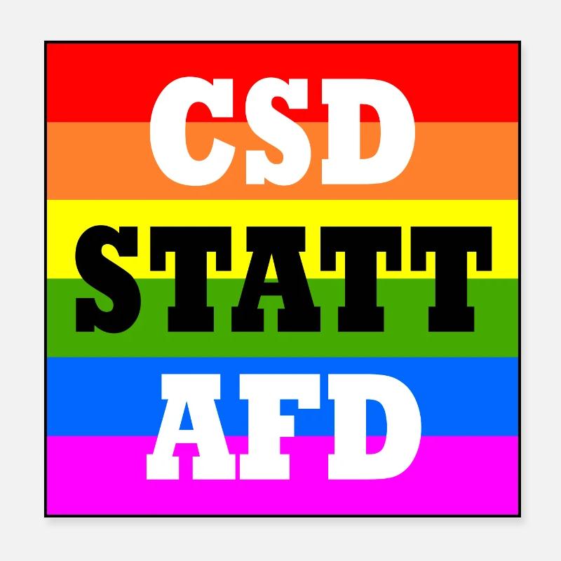 Csd statt afd Poster 20x20 cm