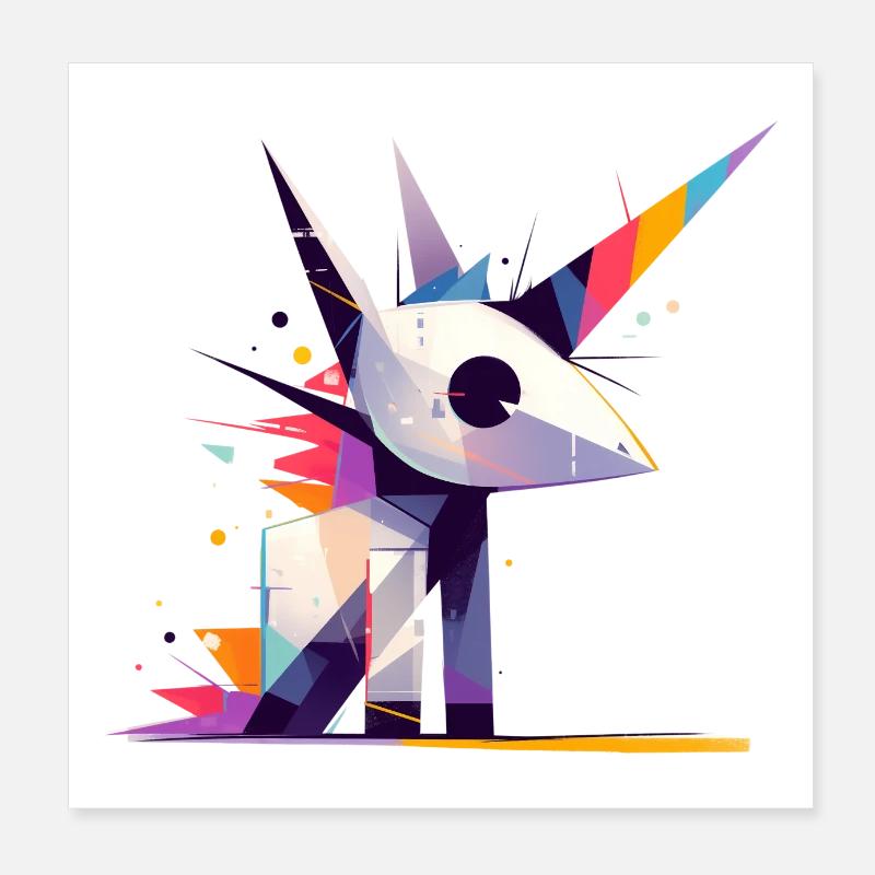 licorne mignone Poster 20 x 20 cm
