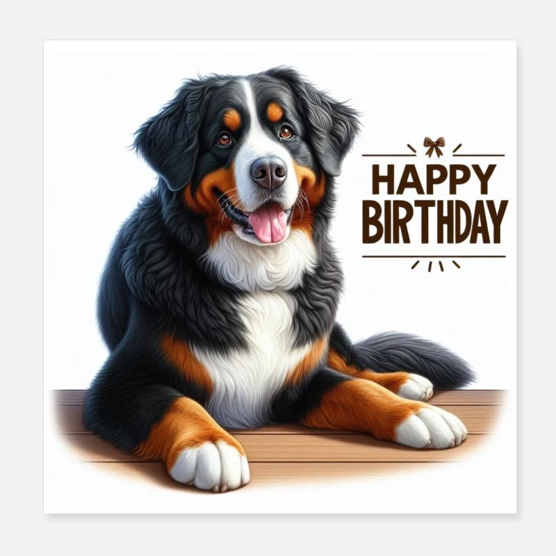 Berner Sennenhund Poster 20x20 cm