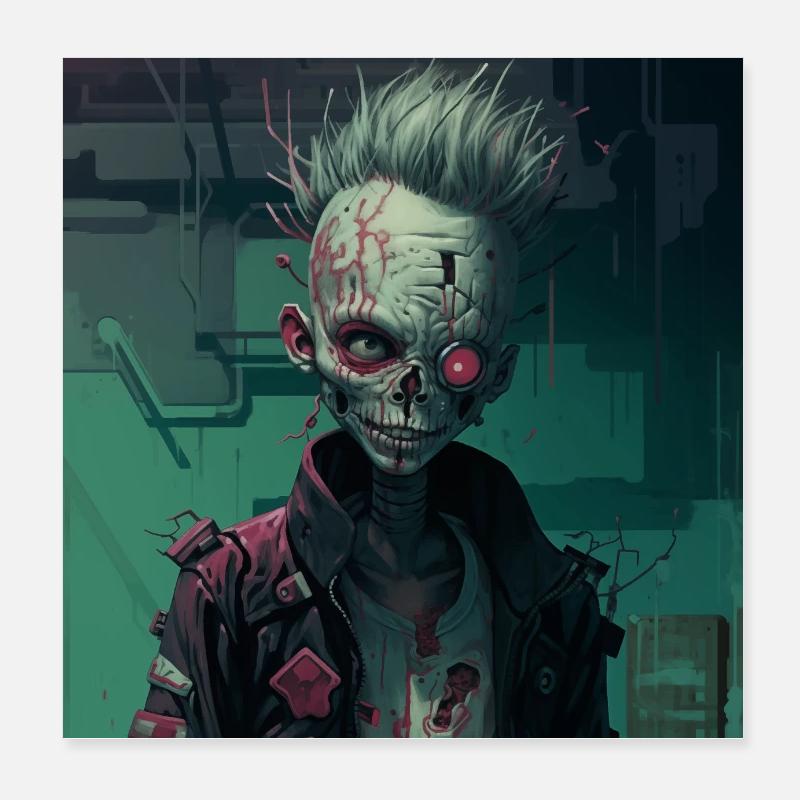 Alien Zombie Punk Poster 20 x 20 cm