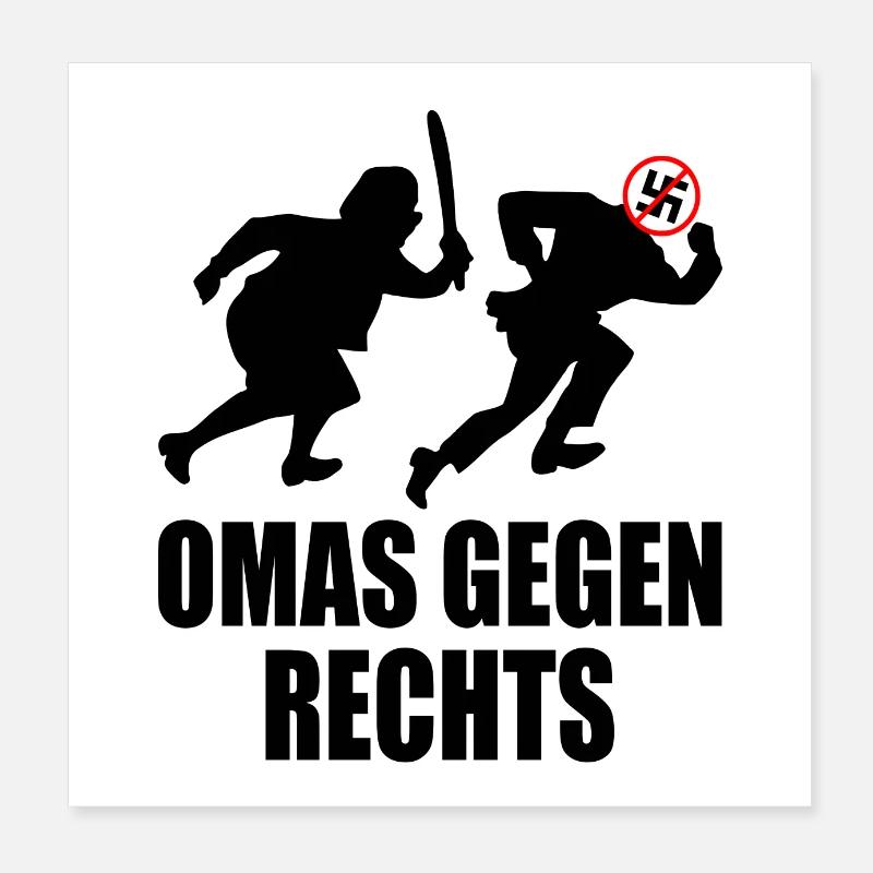 Omas gegen rechts Poster 20x20 cm