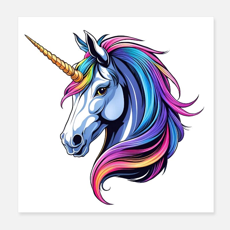 A charming unicorn Poster 8" x 8" (20x20 cm)