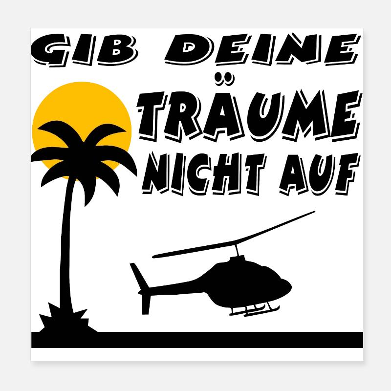 Hélicoptère Poster 20 x 20 cm