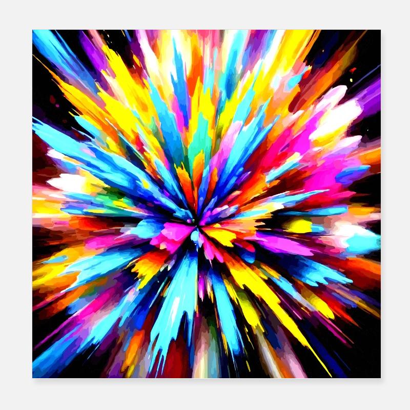 eine Farbexplosion – wie Spritzkunst Poster 20x20 cm