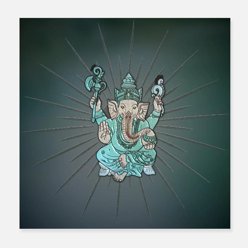 Indian elephant Ganesha. Poster 8" x 8" (20x20 cm)