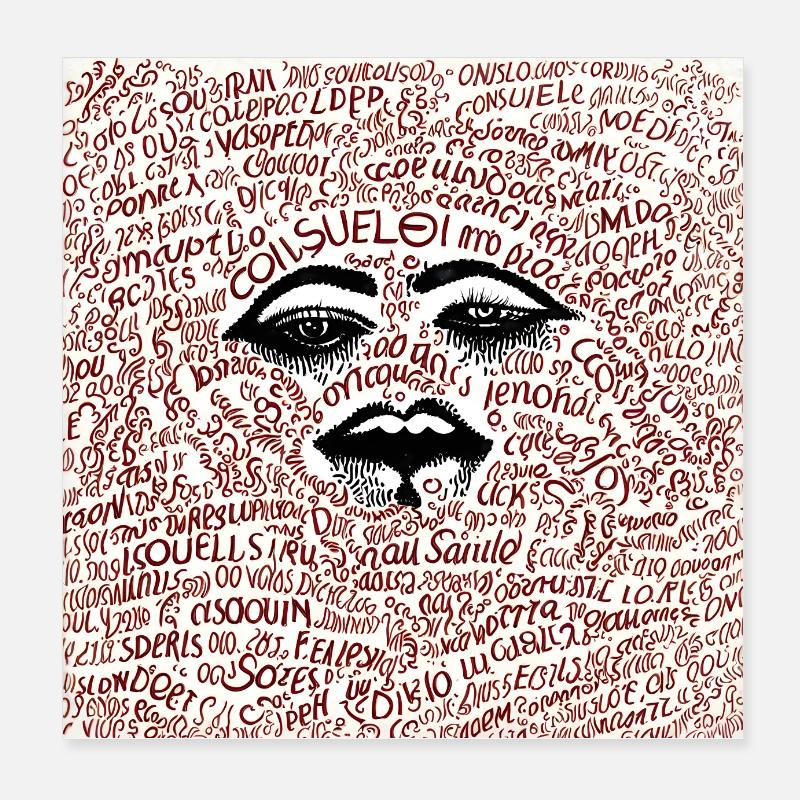 Mots Aléatoires Poster 20 x 20 cm