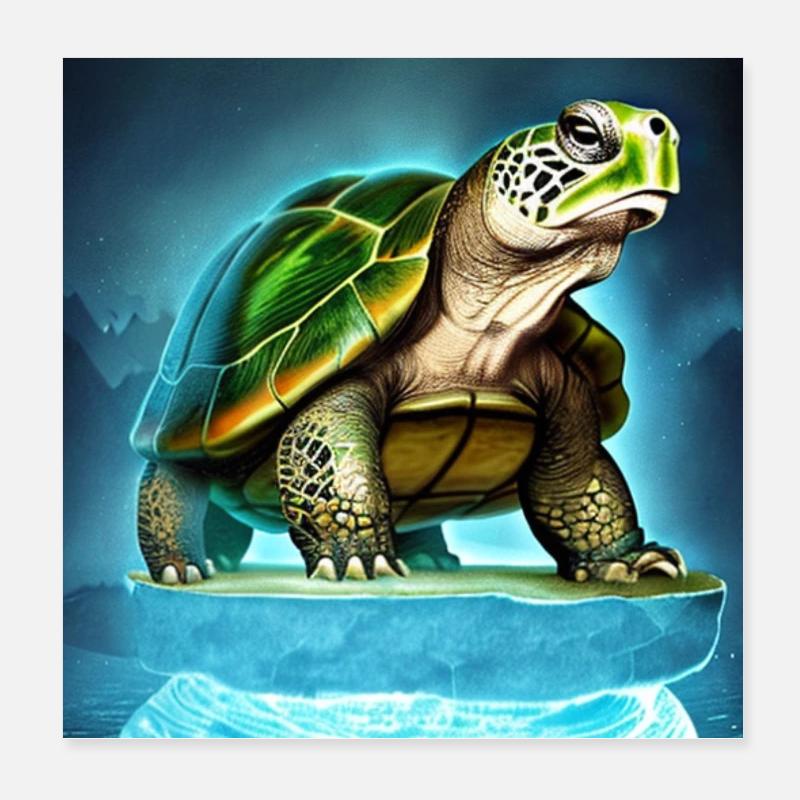 Schildkröte auf einem Gletscher Poster 20x20 cm