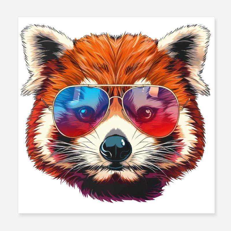 Red Panda Little Panda Poster 8" x 8" (20x20 cm)