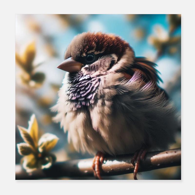 Moineau Poster 20 x 20 cm