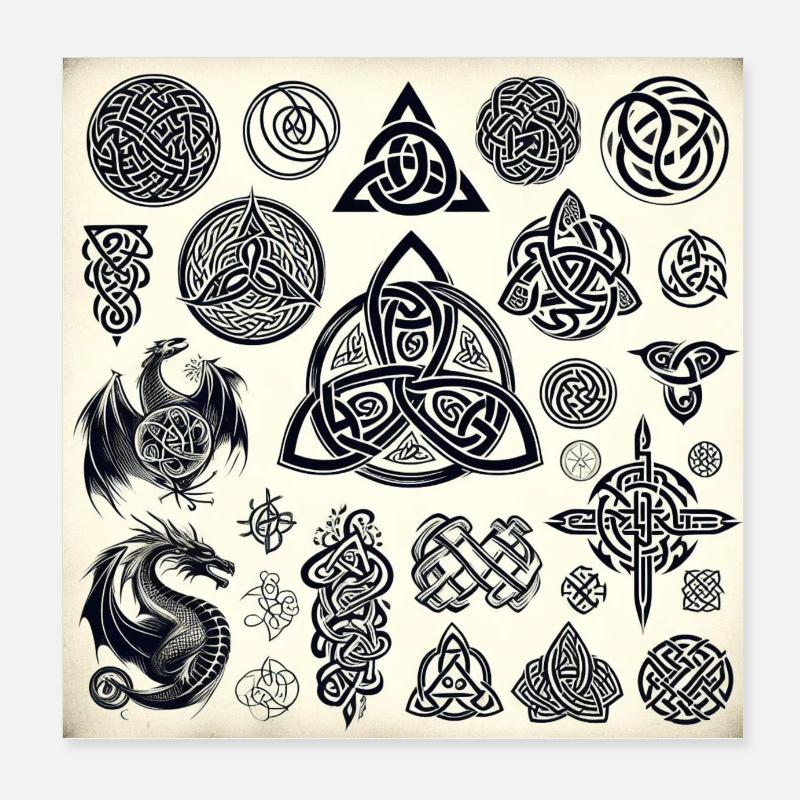 Symboles celtiques Poster 20 x 20 cm
