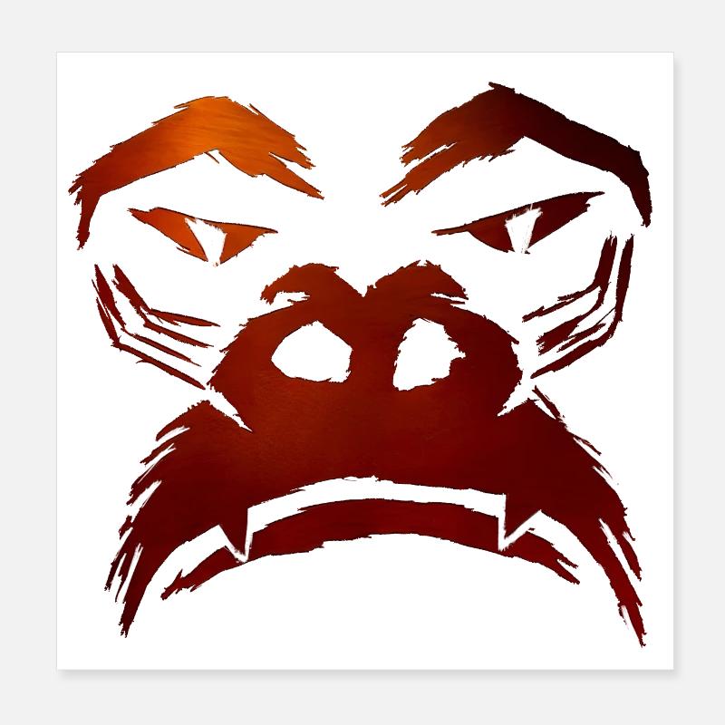 Gorilla Grimace Poster 8" x 8" (20x20 cm)