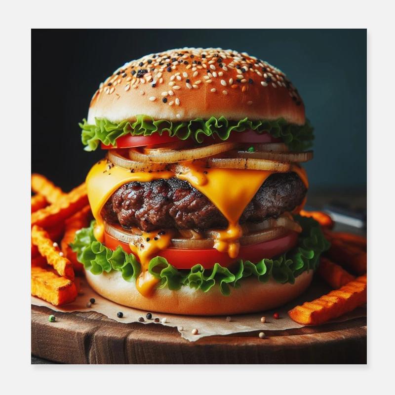 Full Burger Poster 8" x 8" (20x20 cm)