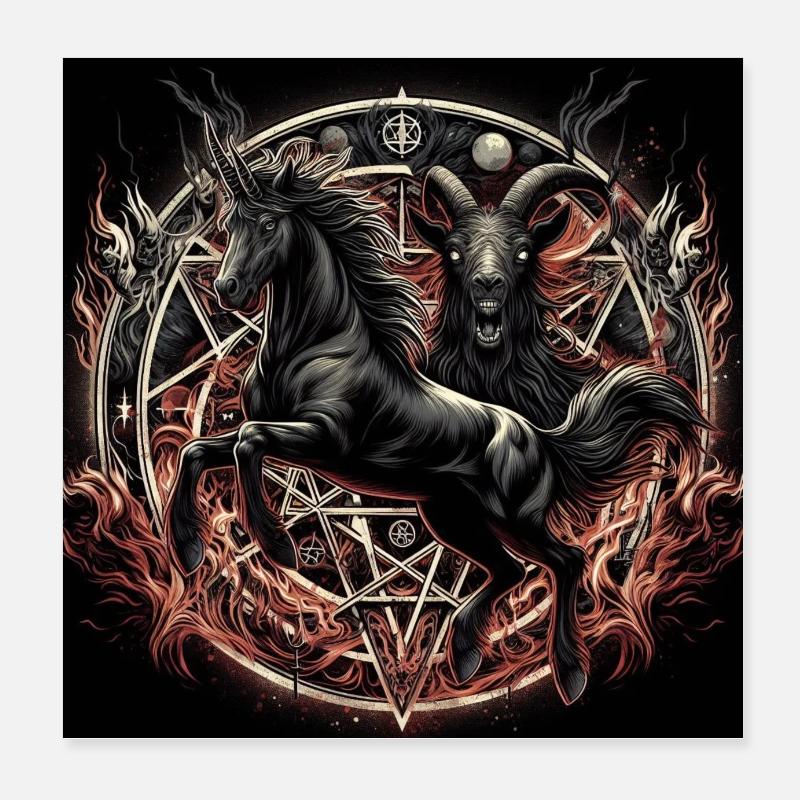 Satanisches Pferd Poster 20x20 cm