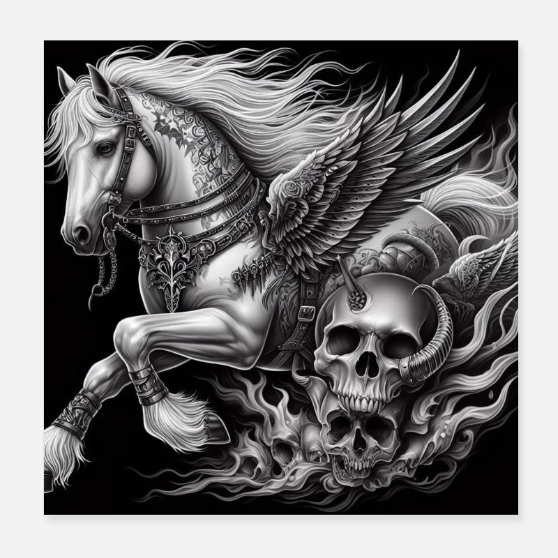 Pégase lourd Poster 20 x 20 cm