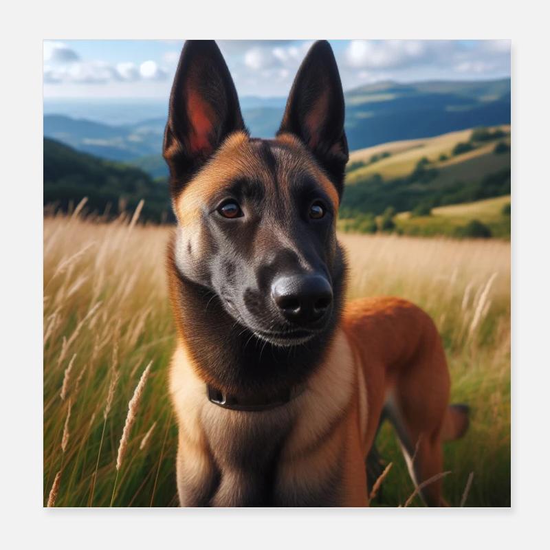 Belgian Malinois Poster 8" x 8" (20x20 cm)