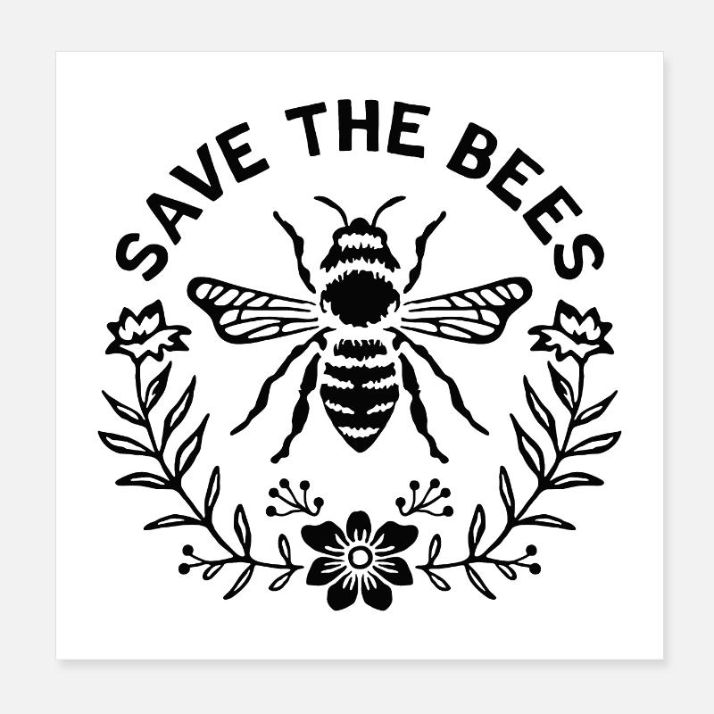 Rettung der Bienen Poster 20x20 cm
