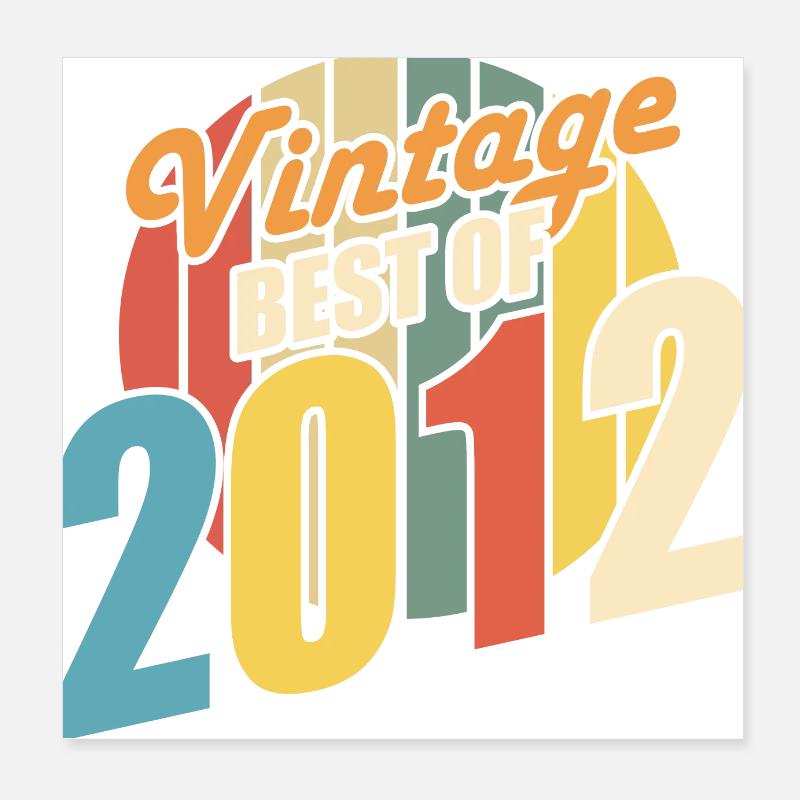 Vintage 2012 meilleur de 2012 - annif 12 ans Poster 20 x 20 cm