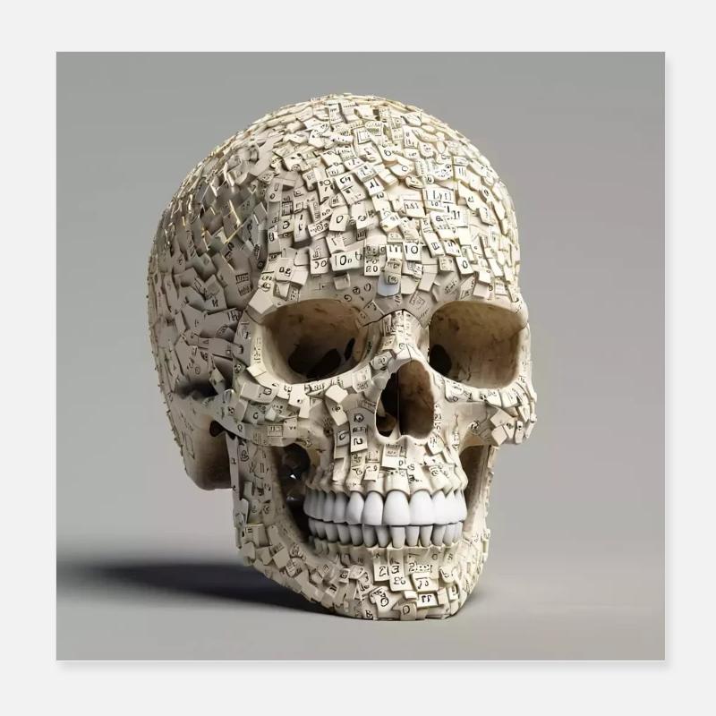 Numéro de crâne 63 Poster 20 x 20 cm