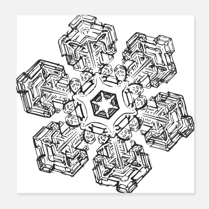 snowflake 10 black Poster 20x20 cm