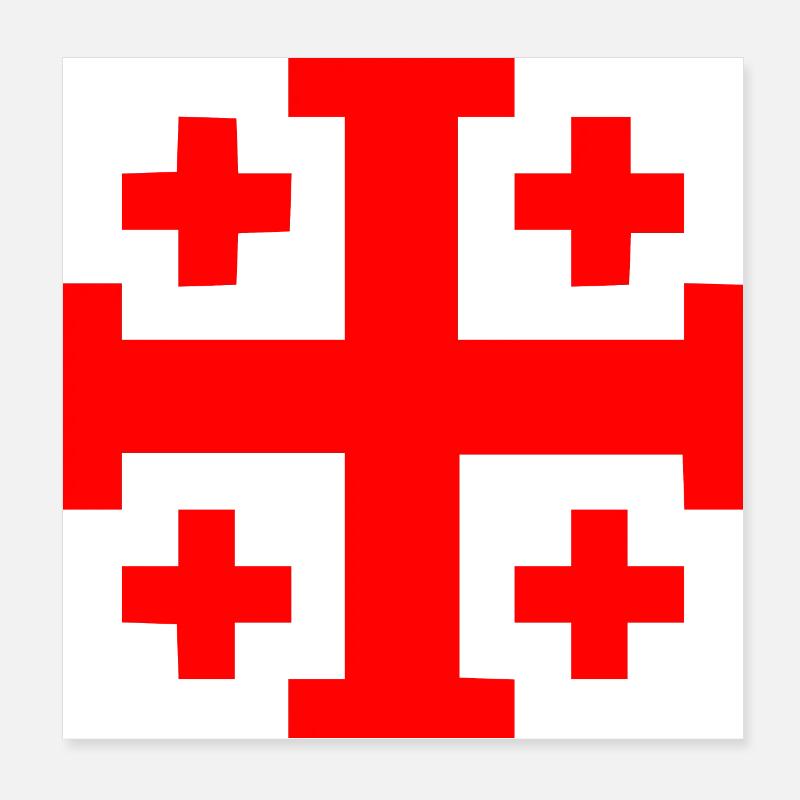 Jerusalem kreuz Jerusalemkreuz Poster 20x20 cm