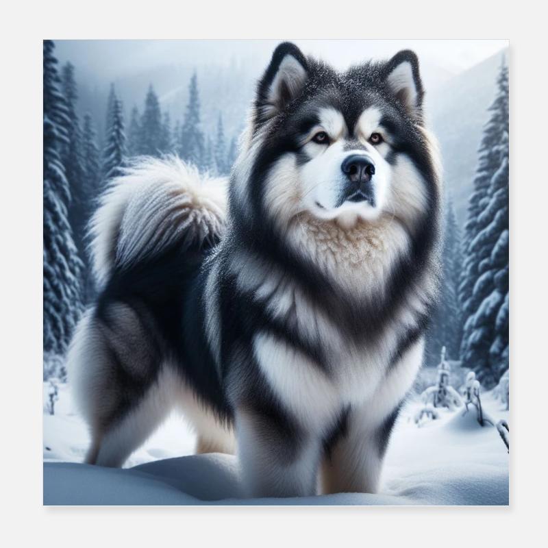 Malamute d’Alaska Poster 20 x 20 cm