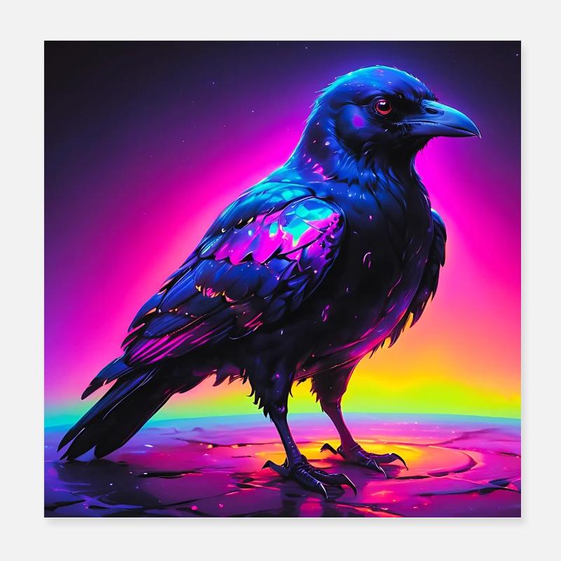 Krähen-/Rabenkunst Poster 20x20 cm