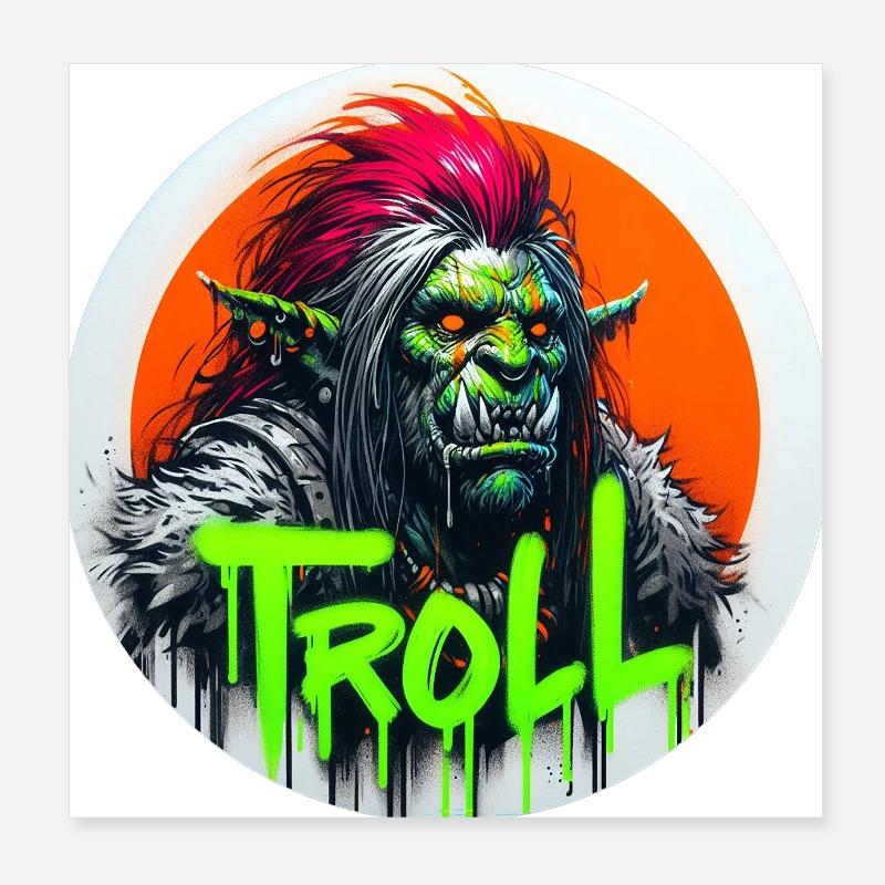 Troll Poster 8" x 8" (20x20 cm)