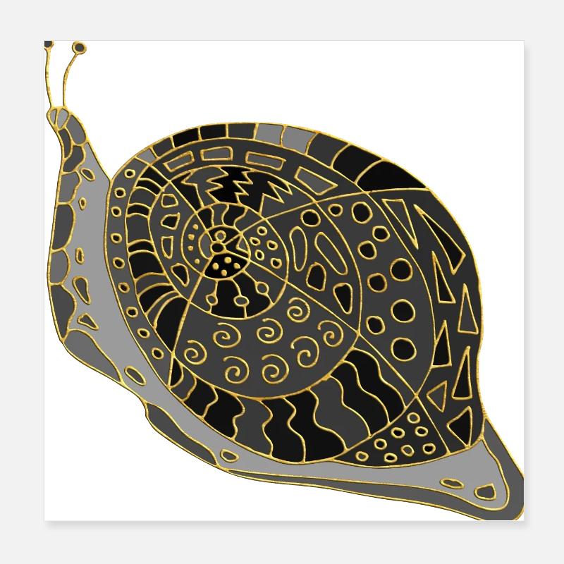 Escargot - Poster 20 x 20 cm - blanc