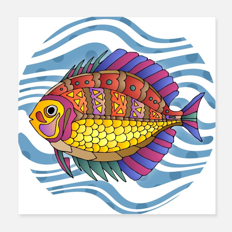 Fisch Poster 20x20 cm