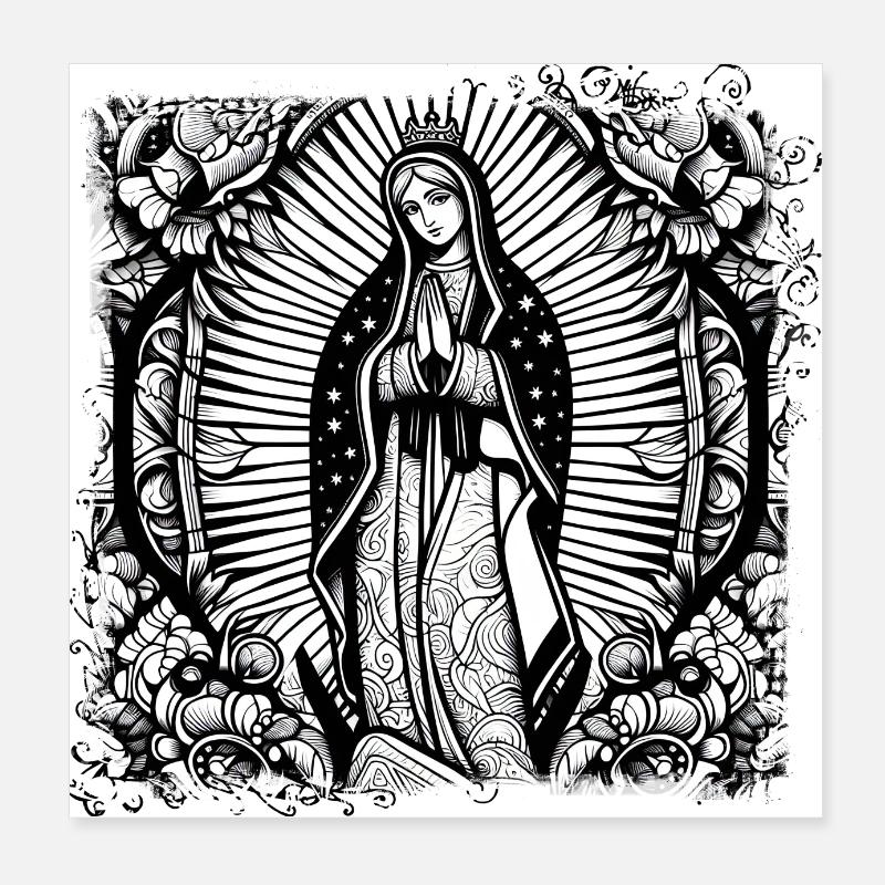 virgin mary jesus bible christian religion christian Poster 8" x 8" (20x20 cm)