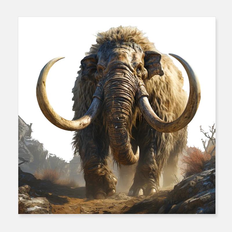 The mammoth was a majestic creature Poster 8" x 8" (20x20 cm)
