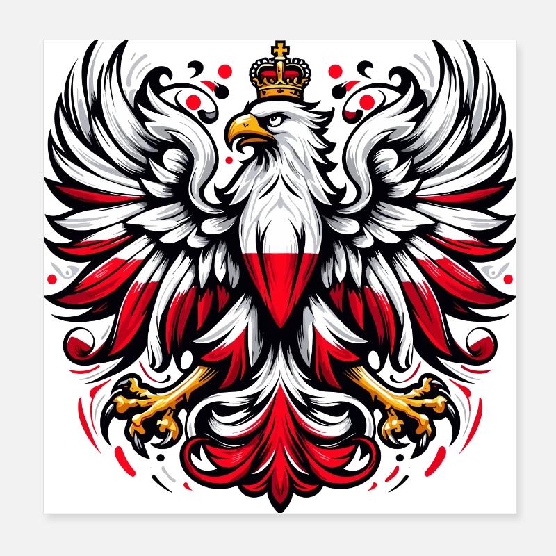 Polen Polska polnisch rot weiß Geschenk Poster 20x20 cm