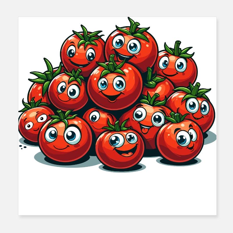 Tomaten Tomate lustig witzig Geschenk Poster 20x20 cm