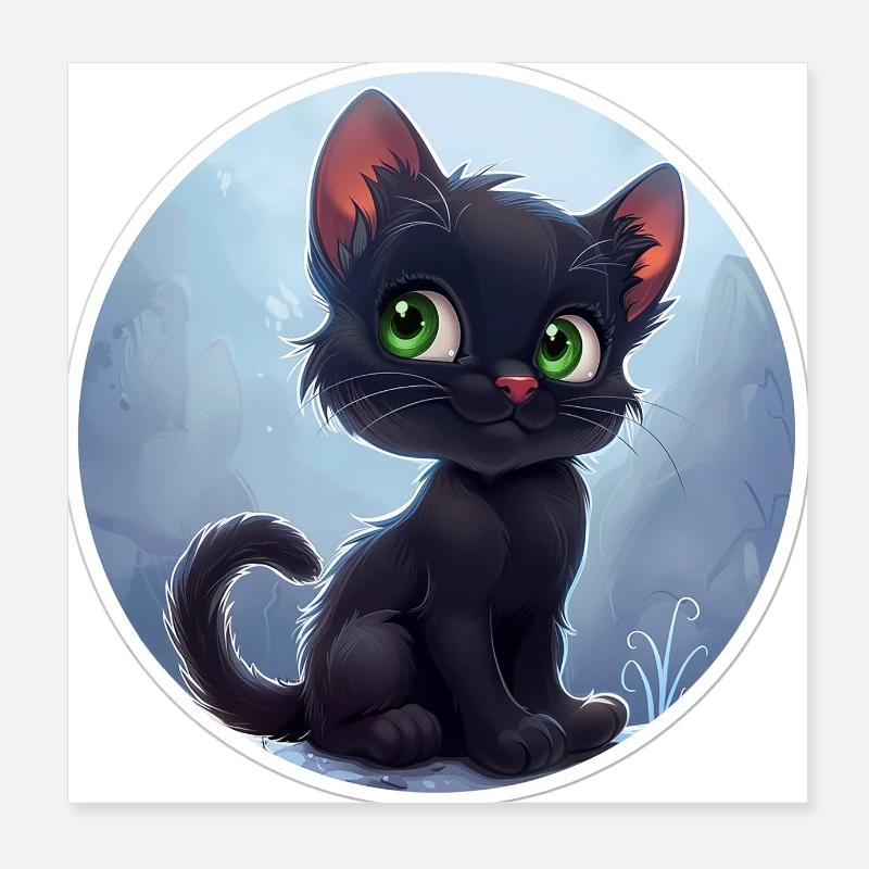 Petit chat aux yeux verts Poster 20 x 20 cm
