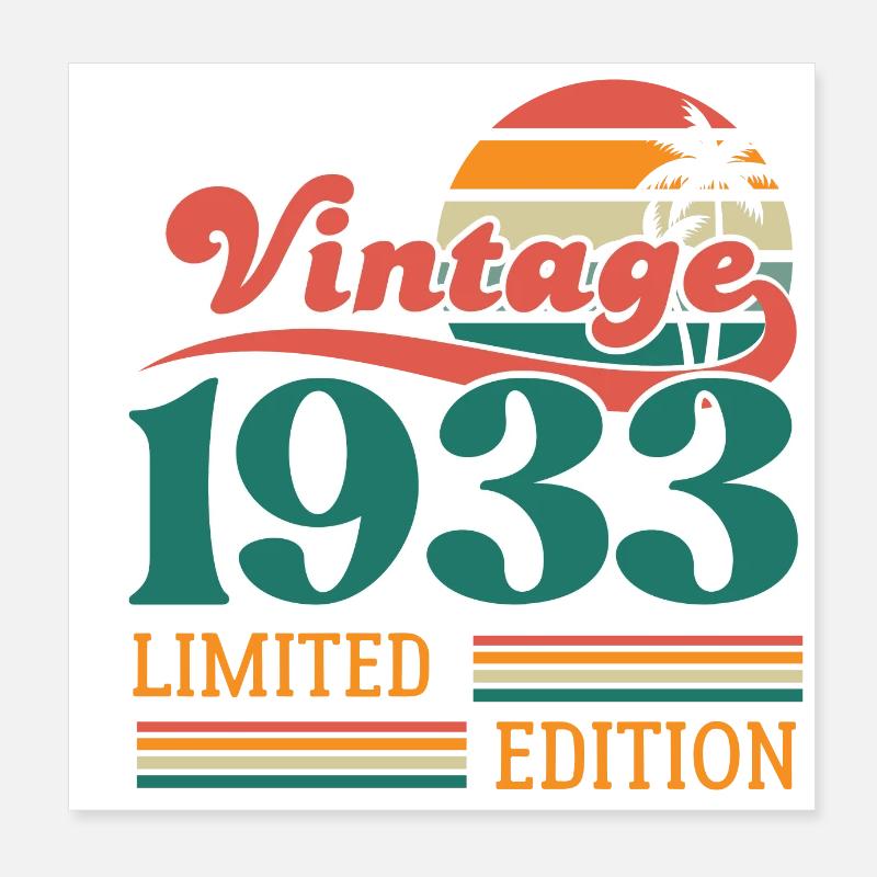 Vintage 1933 édition limitée Poster 20 x 20 cm