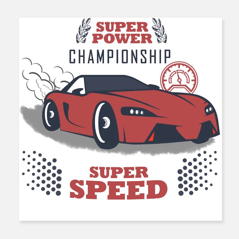 Voiture de sport Super Speed Poster 20 x 20 cm